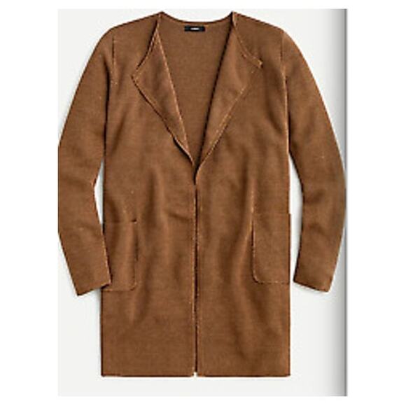 J. Crew Juliette Collarless Sweater Blazer Linen Blend Open Front Size XS - Picture 1 of 7